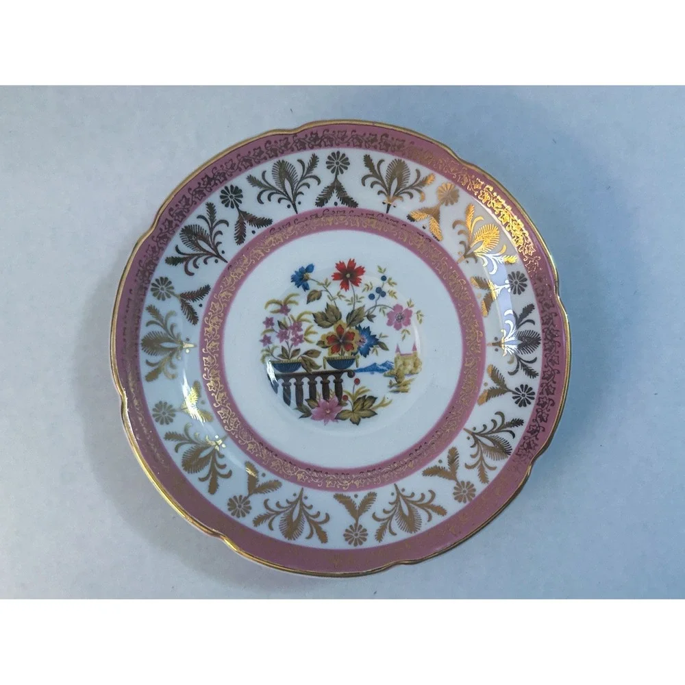 Vintage Royal Grafton Bone China Saucer Pink Gold Trim #1840